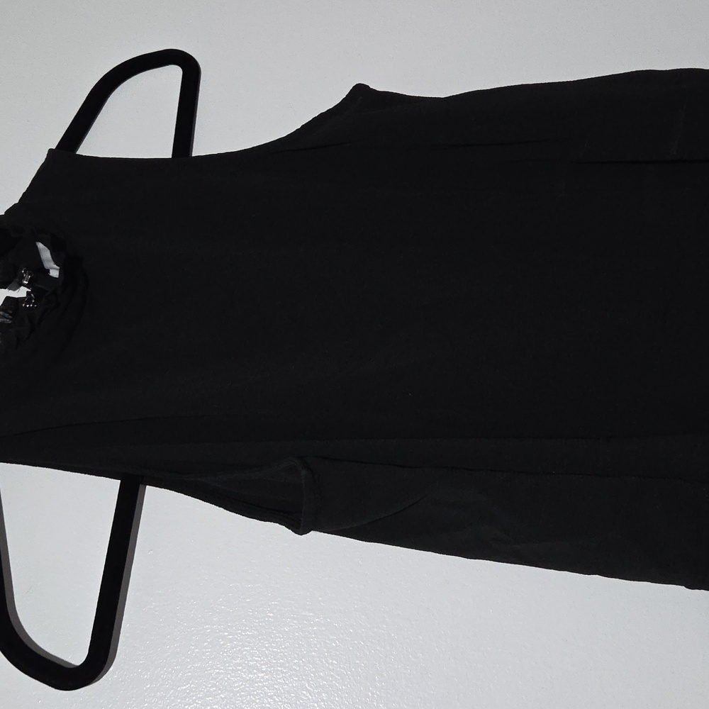 Leith Black Asymmetrical Sleeveless Blouse